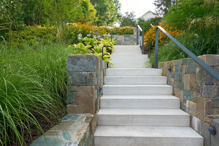 Steps with modern handrails in Alexandria, secondary view