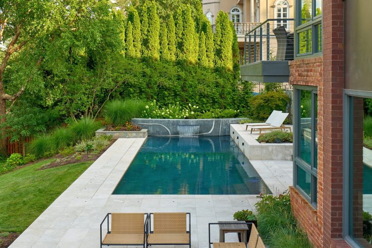 Landscape architecture in Alexandria, featuring a serene pool