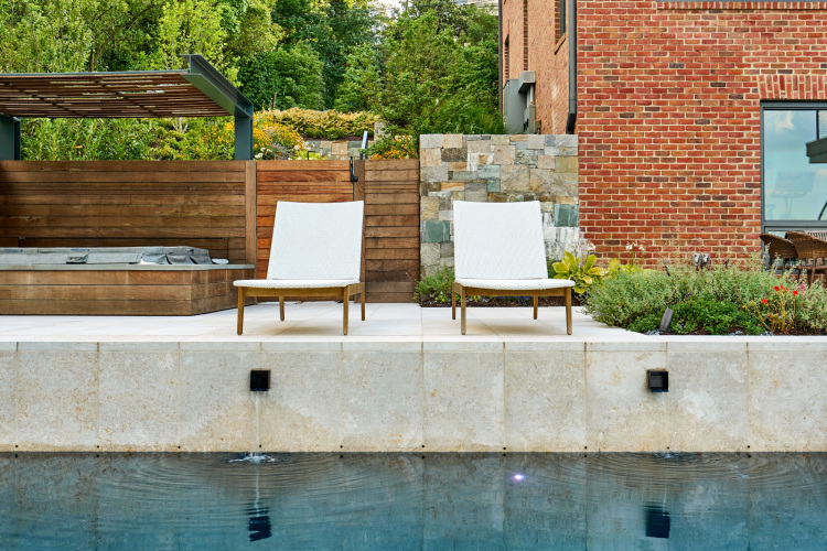Seating area by the custom pool