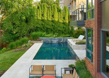 Landscape architecture in Alexandria, featuring a serene pool