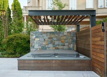 Modern pergola over hot tub