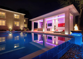 Striking architectural elements throughout the pool area