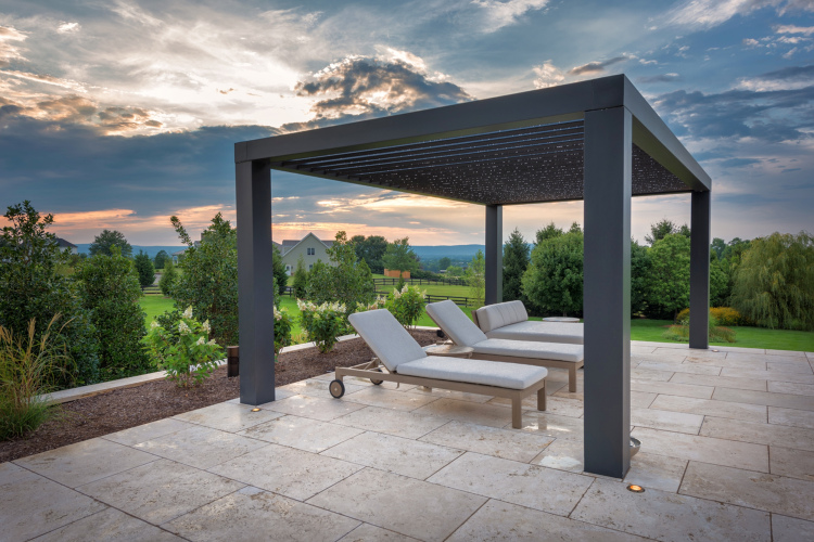 Modern Farmhouse Covered Seating Area for Outdoor Patio
