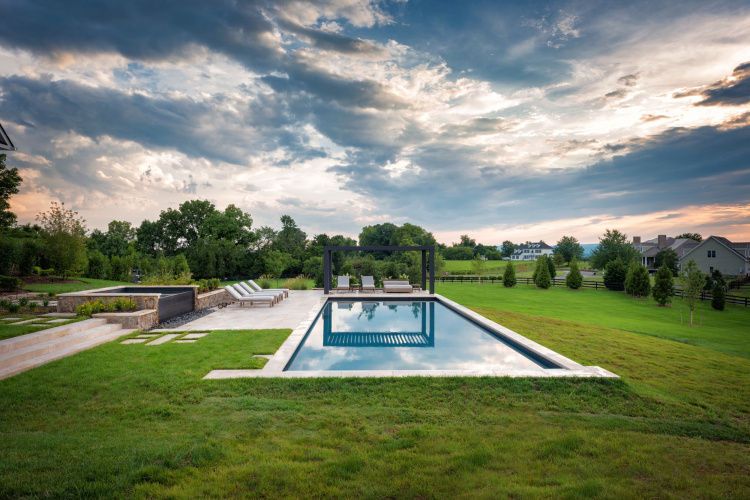 Modern Farmhouse Landscape Architect for Custom Pool Design