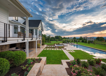 Modern Farmhouse View of Backyard Outdoor Design