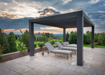 Modern Farmhouse Covered Seating Area for Outdoor Patio