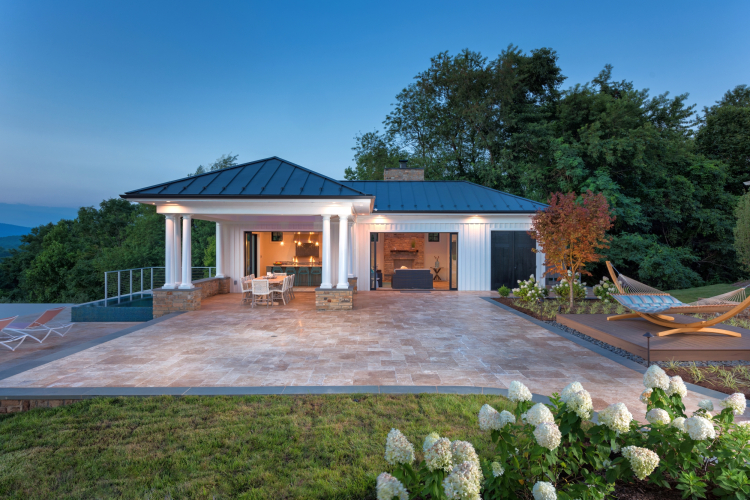 Shenandoah-Retreat-Pavilion with Luxury Landscaping