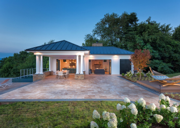 Shenandoah-Retreat-Pavilion with Luxury Landscaping