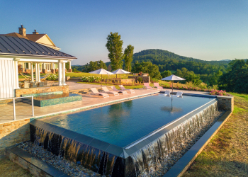 Shenandoah-Retreat-Custom Pool Design with 360 Waterfall