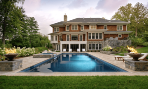 Custom Pool Design with Firepits in Sterling, VA