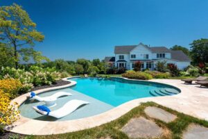 Custom Pool Design with Lounge Chairs in Middleburg, VA