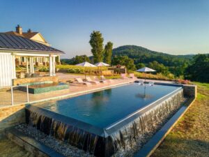 Infinity Pool Overlooking Mountains in Aldie, VA