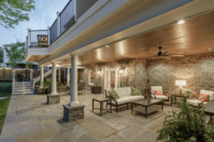 Under custom deck built in Arlington, VA