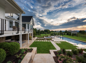 Backyard with landscape design in McLean, VA