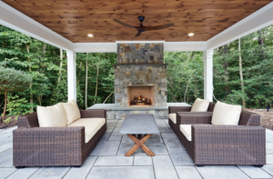 Fireplace and Sitting Area Outdoor Design in Washington D.C.