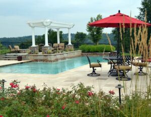 Pool Overlooking Mountains from a Pool Deck Builder in Sterling, VA
