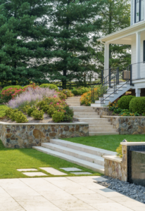 Hardscape Design with Stairs and Rock Walls in Middleburg, VA