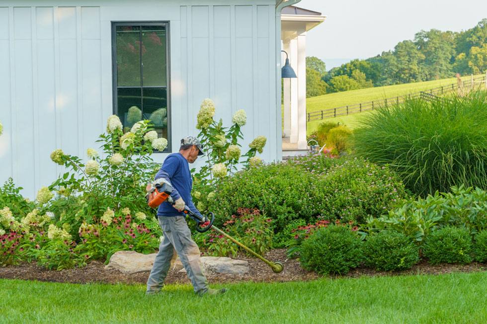 Law Maintenance Crew Trimming Grass in Washington D.C.