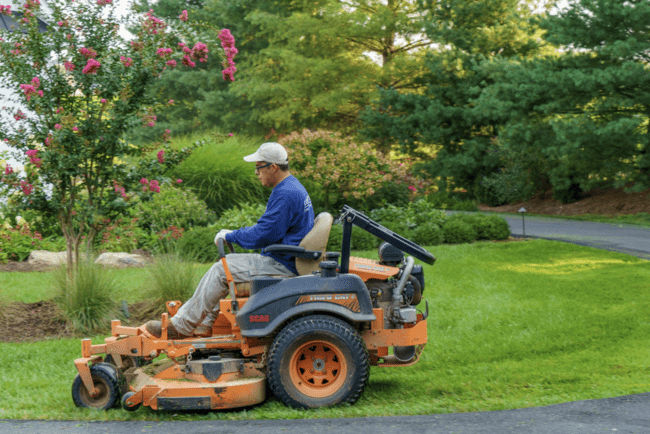 Landscaping Company Workers Cutting Grass in Sterling, VA