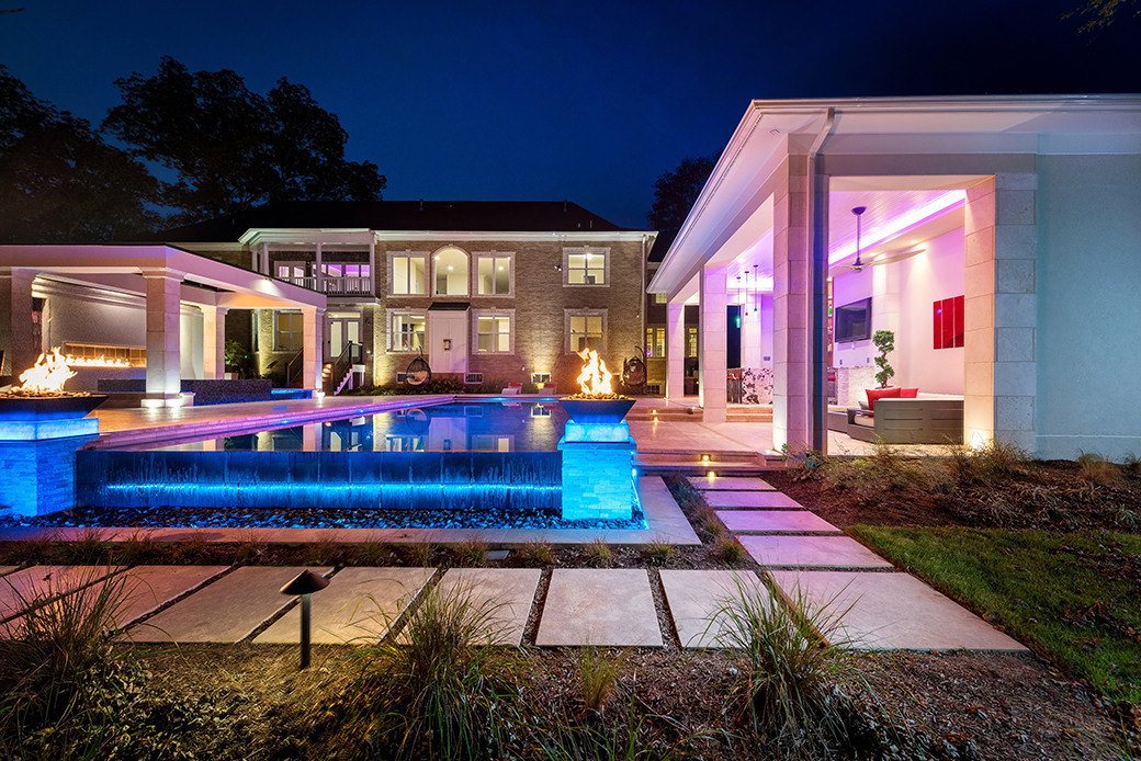 pool at night outdoor design Washington, DC