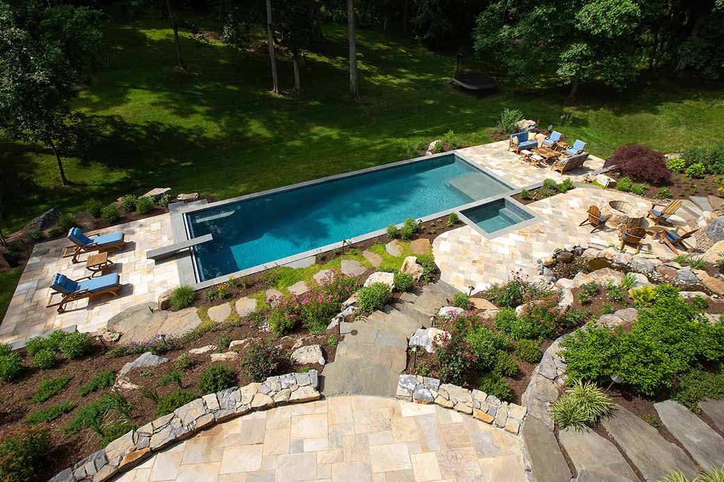 Lodge Style Sanctuary Residential Landscaping in Washington, DC, Arlington, VA, Great Falls, VA, Leesburg, McLean, VA, and Sterling, VA